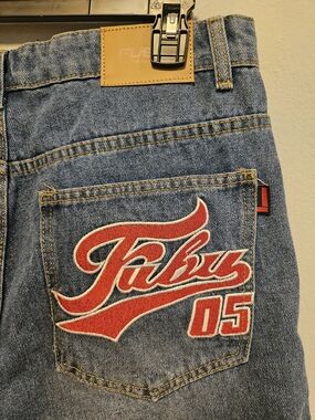 Fubu 05 The Collection Denim Shorts Mens Jorts Straight Leg Vintage Y2K Size 36
